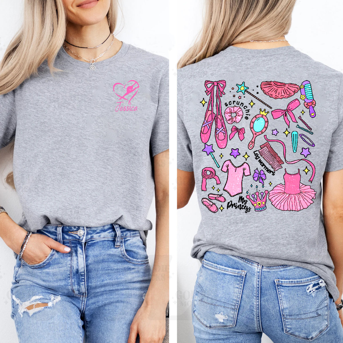 Personalized Name Scrunchie Leg Warmers Double Printed T-shirt