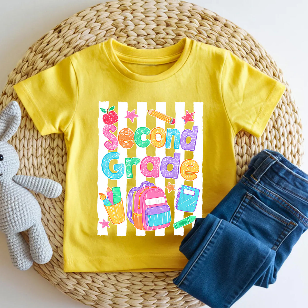Personalized Grade Crayon And Backpack Kindergarten Toddler T-shirts