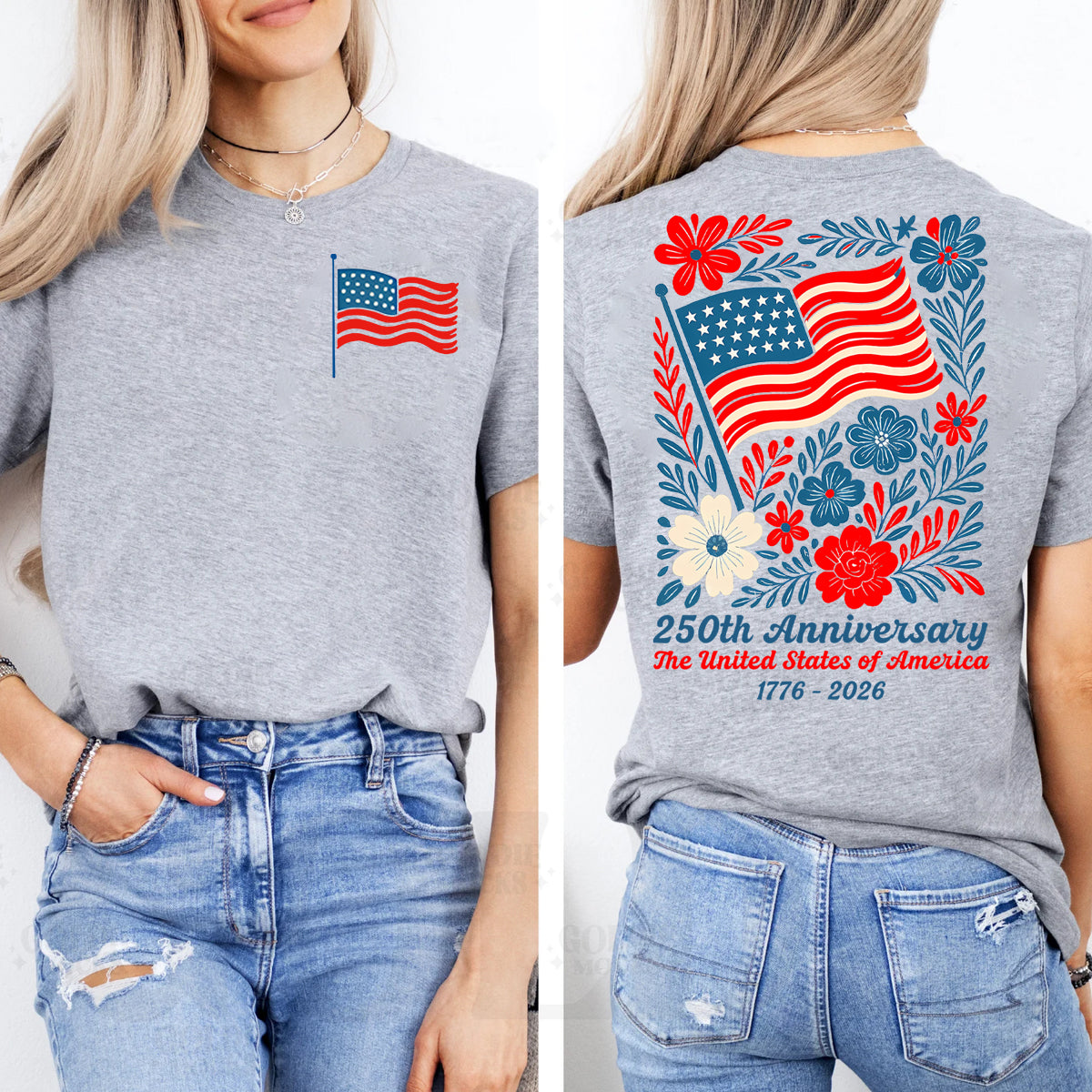 250th Anniversary The United States Of America Double Printed T-shirt