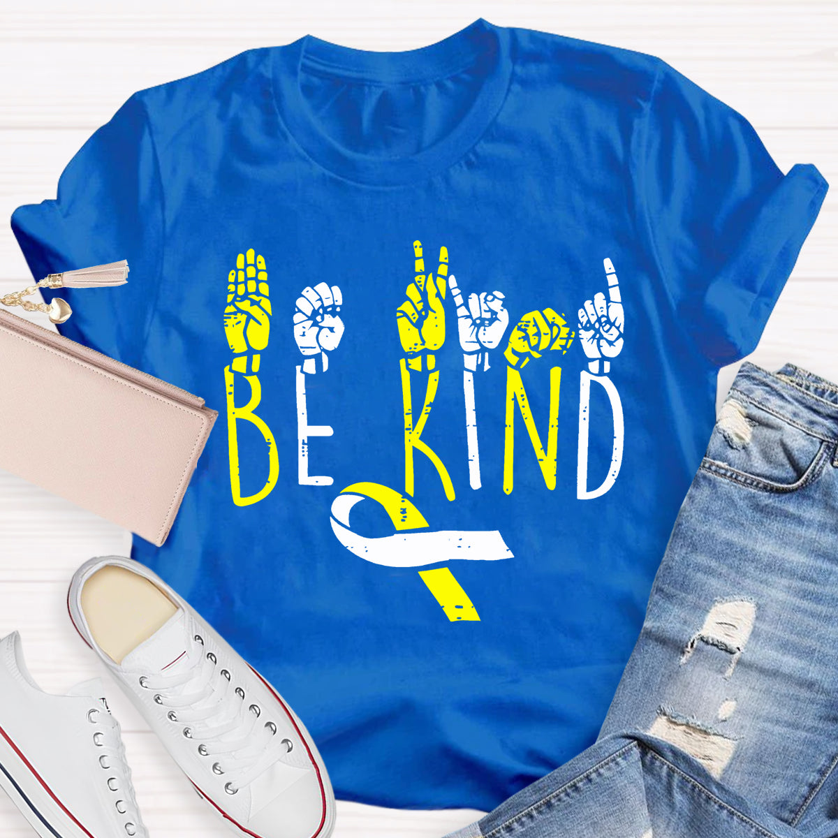 Be Kind Down Syndrome Awareness Teacher T-shirt