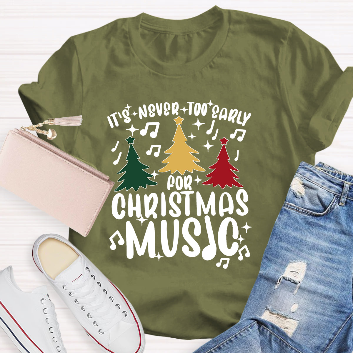 It's Never Too Early for Christmas Music Teacher T-Shirt