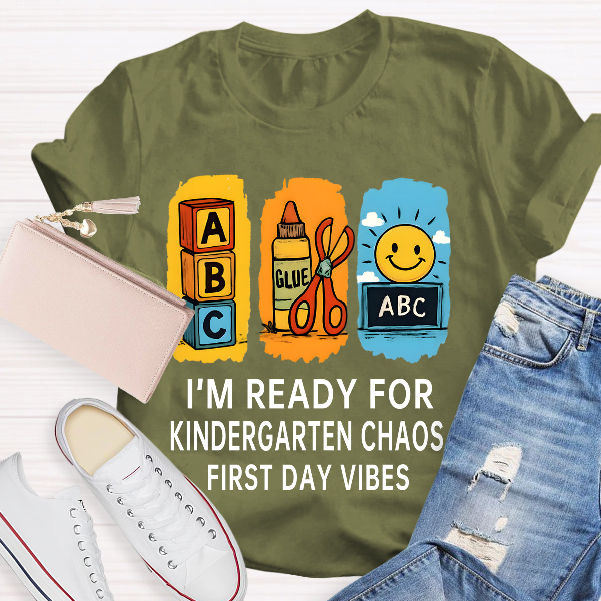 Personalized Grade I'm Ready For Kindergarten Chaos First Day Vines T-shirt