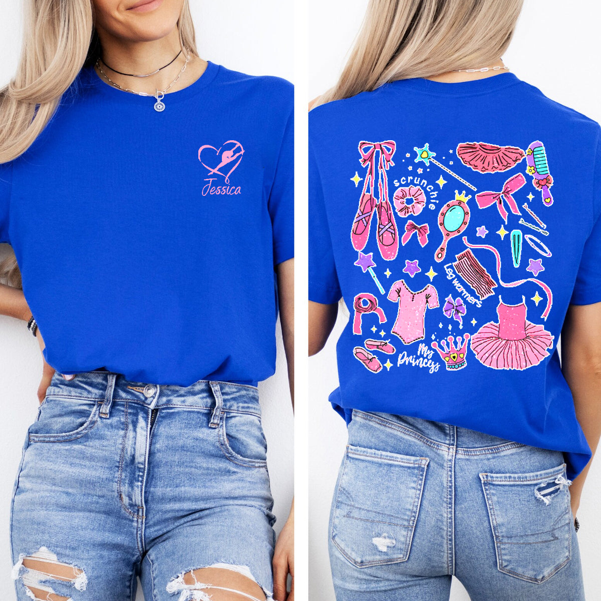 Personalized Name Scrunchie Leg Warmers Double Printed T-shirt