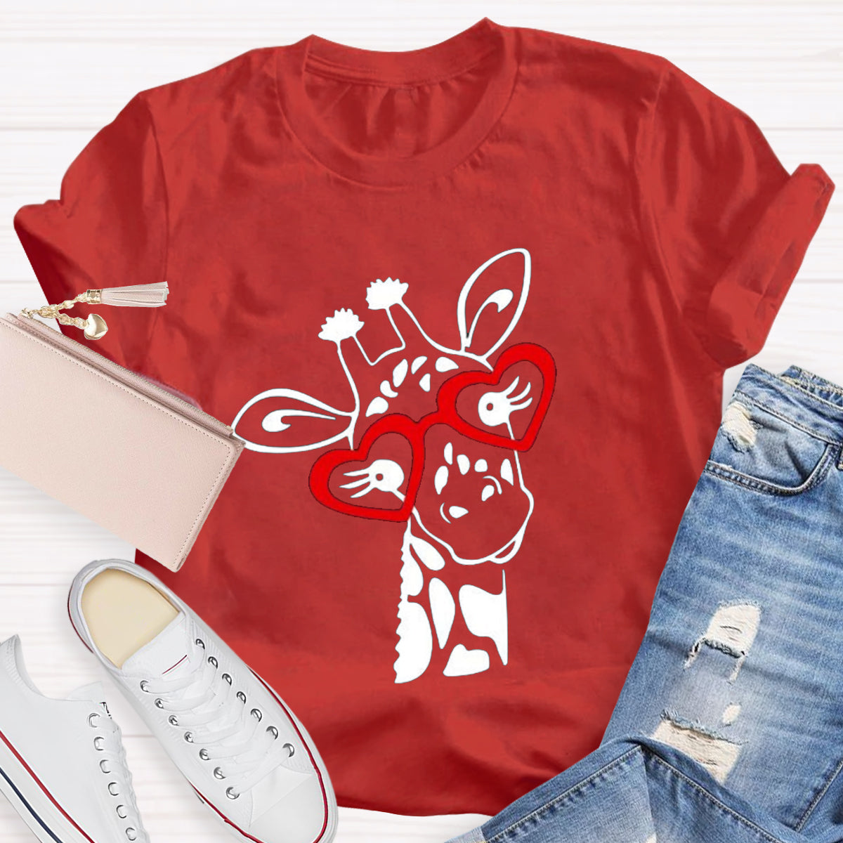 Valentines Day Giraffe T-Shirt