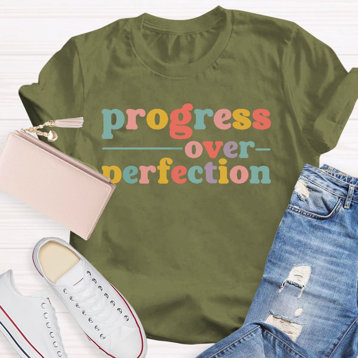 Progress Over Perfection Teacher T-Shirt