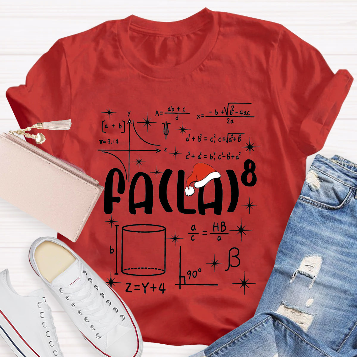 Fa La Math Teacher Christmas T-Shirt