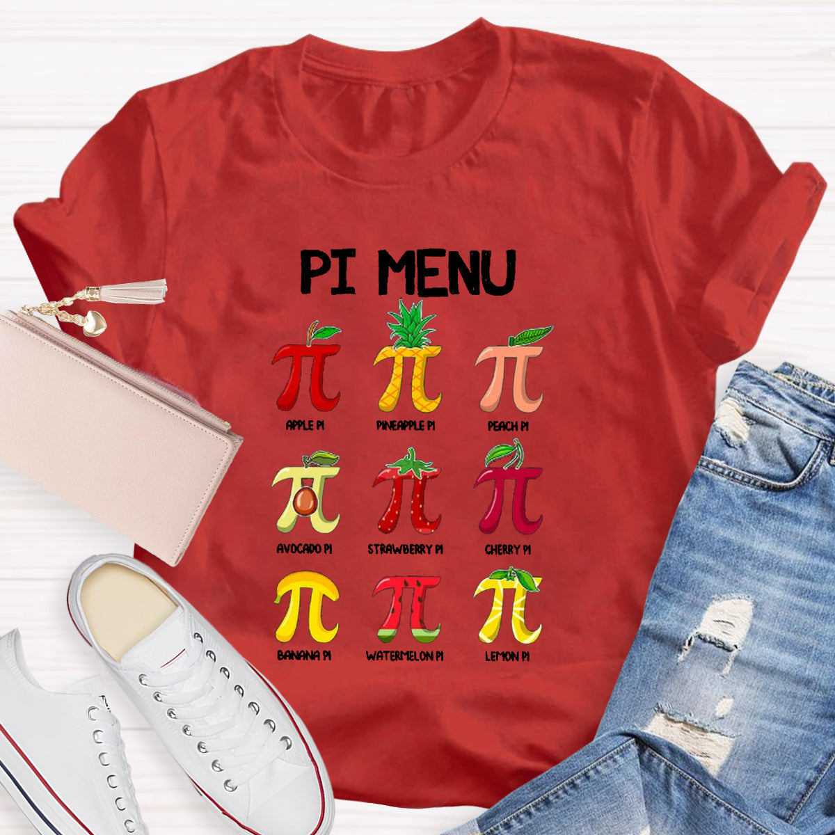 Pi Menu Happy Pi Day Math Pi Symbol Teacher T-Shirt