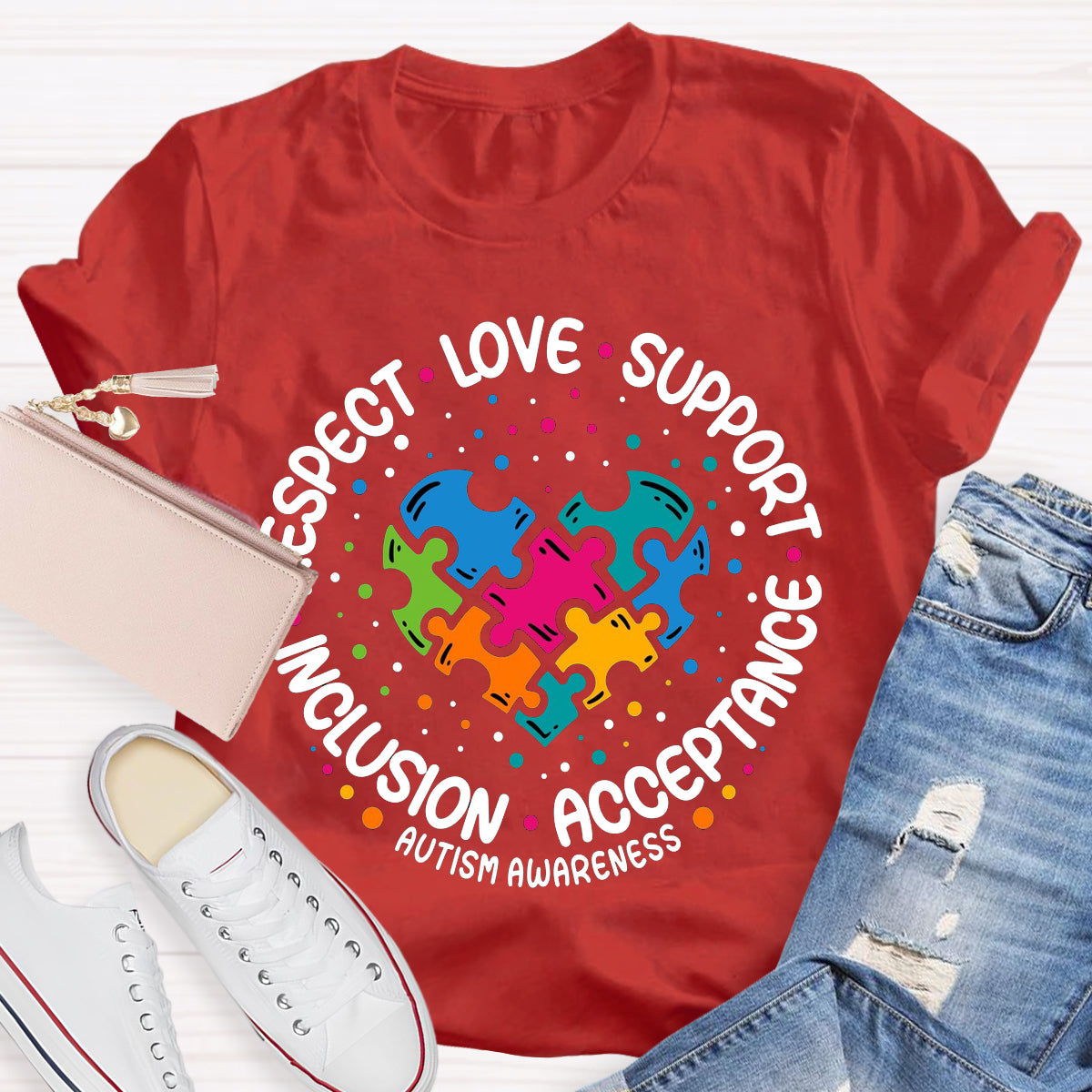 Love Support Acceptance Inclusion Respect Autism Awareness T-Shirt