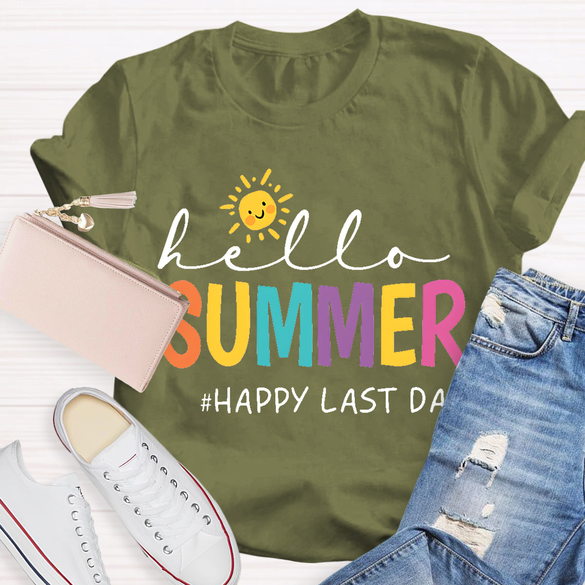 Hello Summer Last Day Sun Teacher T-Shirt