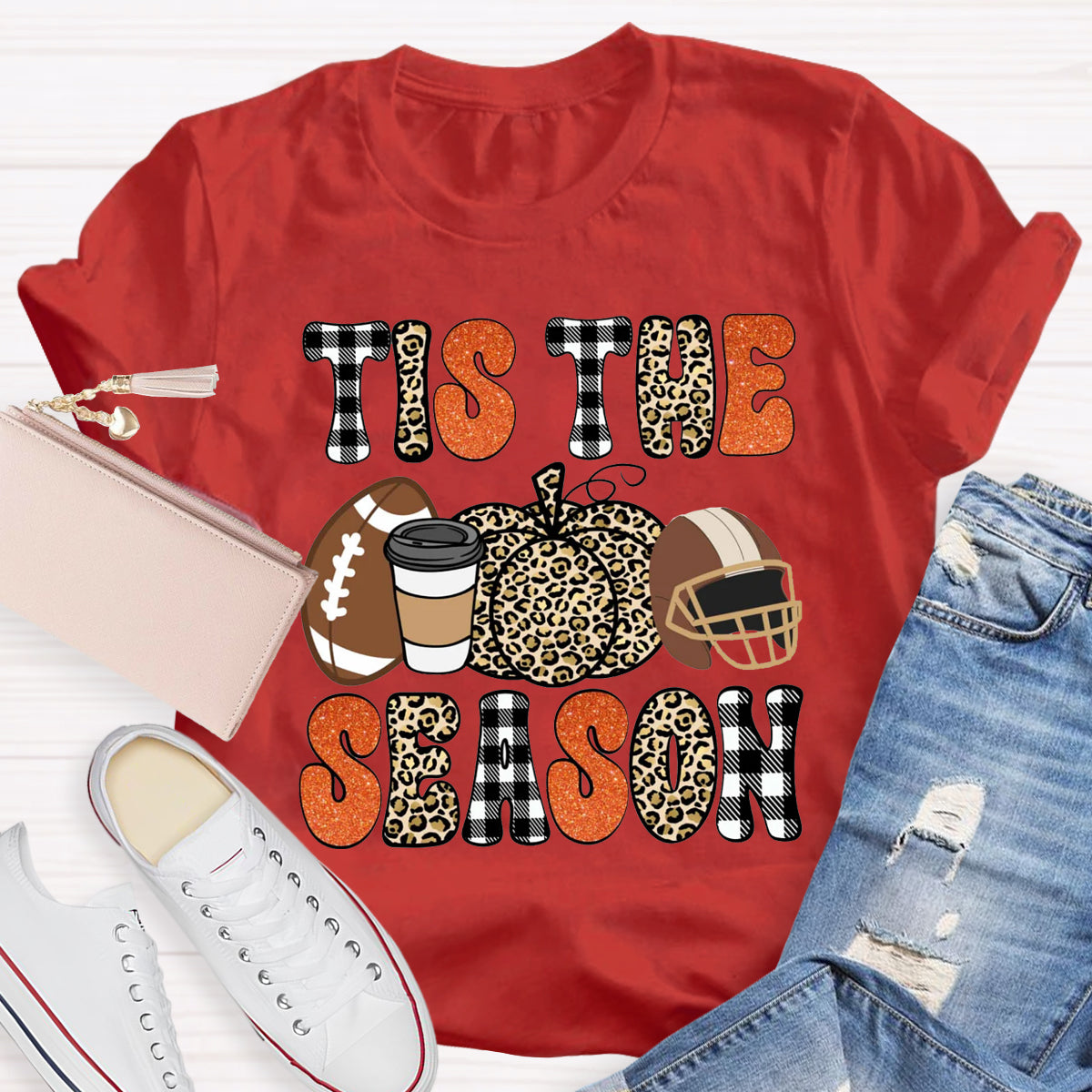 Tis The Season Game Day Pumpkin Teacher T-Shirt