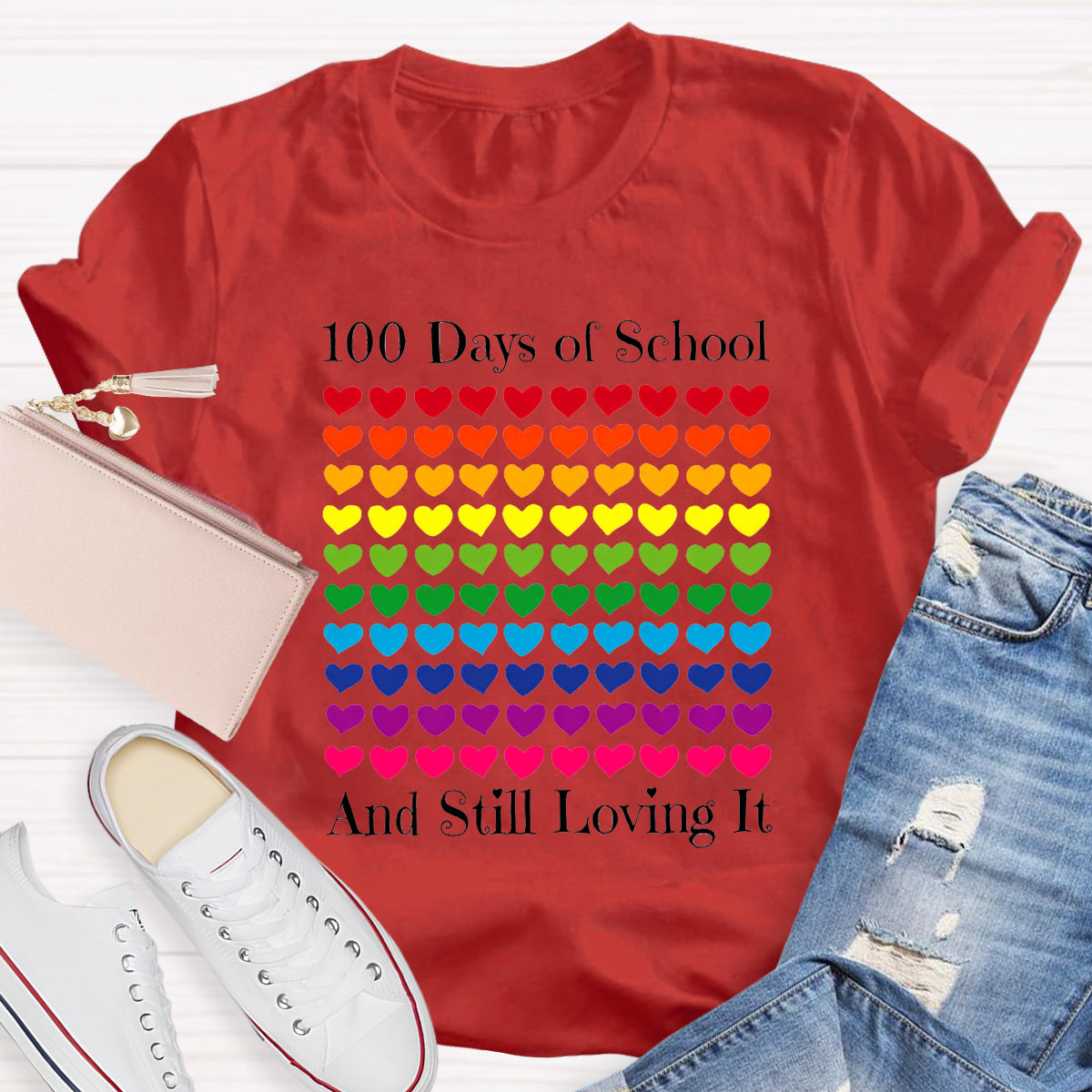 100 Days Of School And Still Loving It Teacher T-Shirt