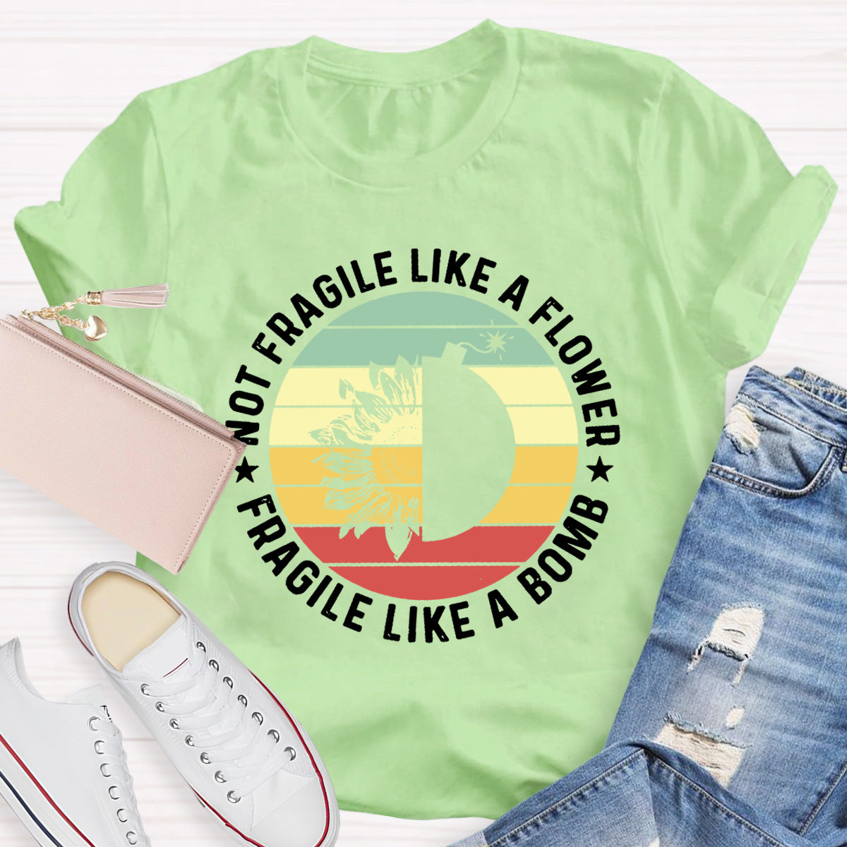Fragile Like A Bomb Girl Power Teacher T-Shirt