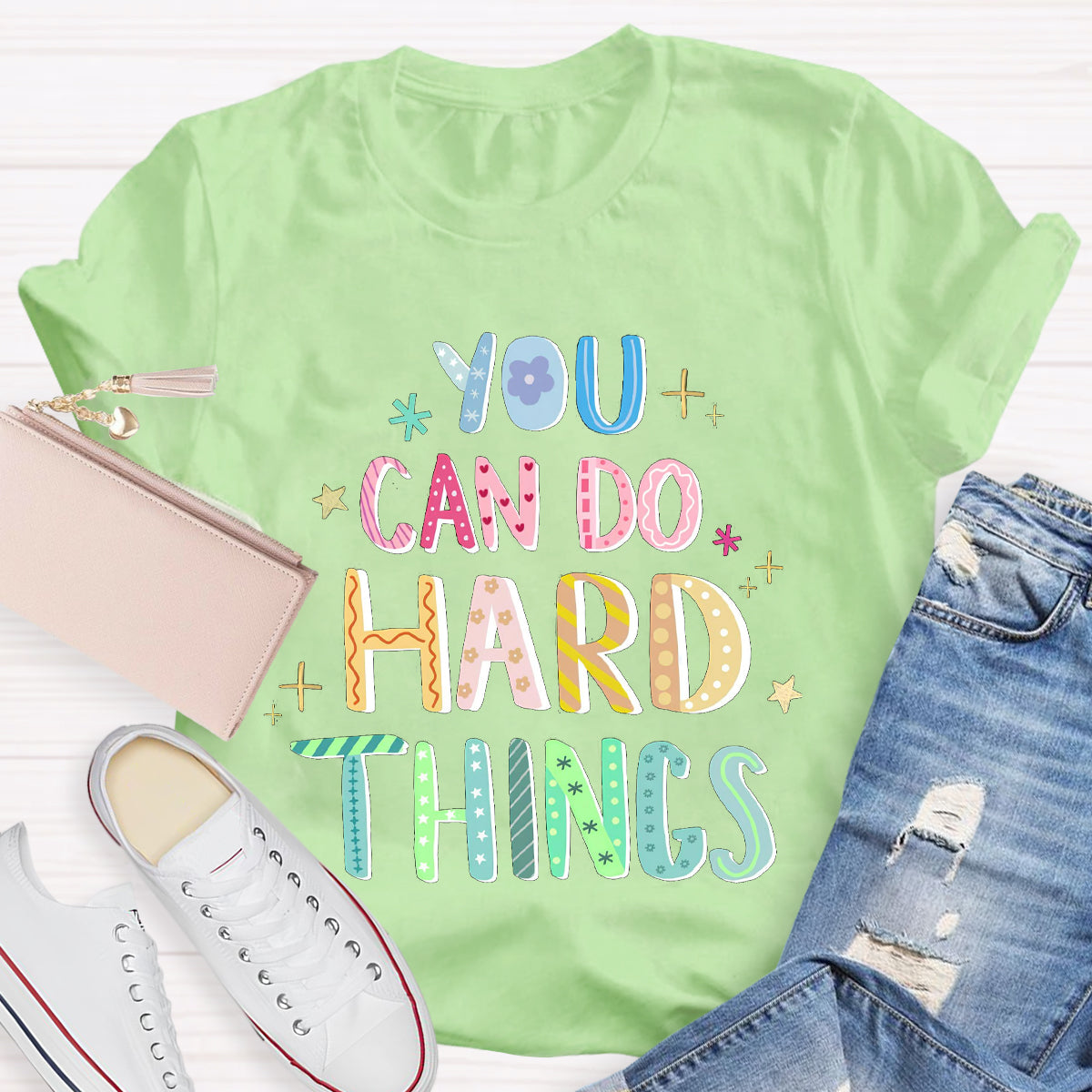 You Can Do Hard Things Motivational Language T-Shirt
