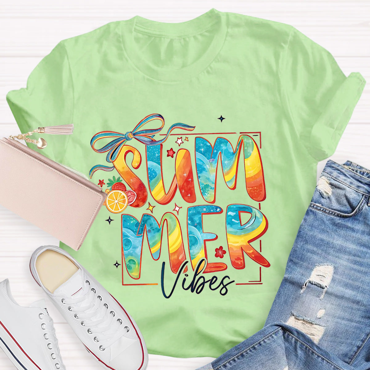 Summer Vibes Sunny Beach Teacher T-Shirt