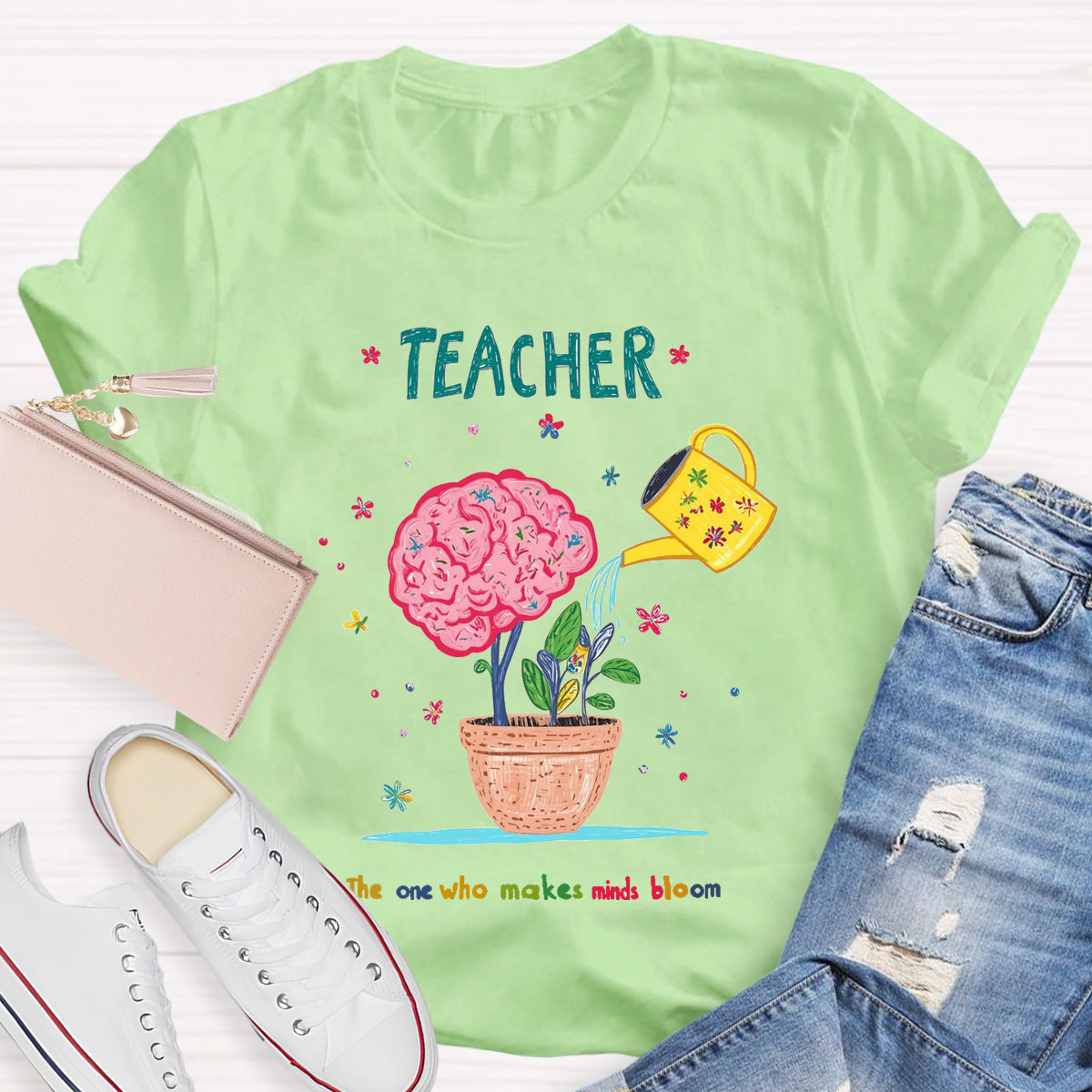 Teacher The One Who Makes Mind Bloom T-Shirt