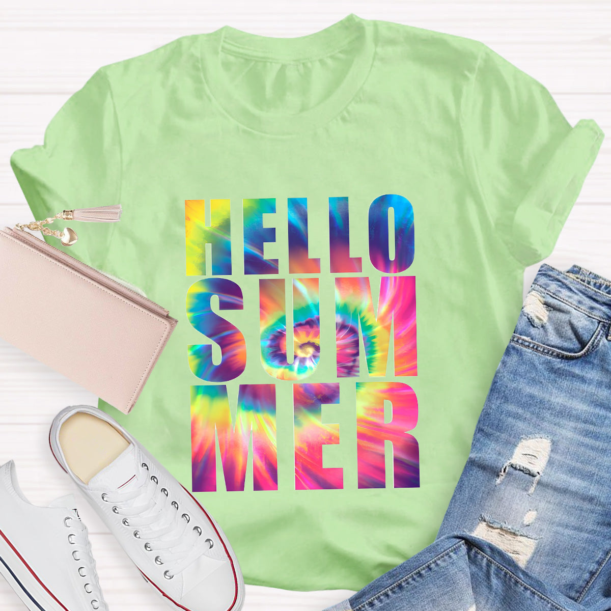 Hello Summer Rainbow Teacher T-Shirt