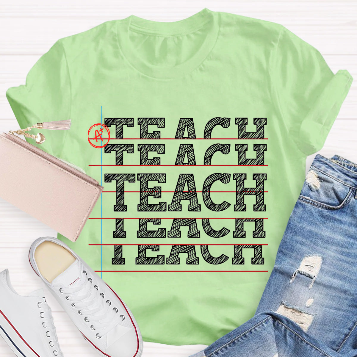 Teach Black Letters Teacher T-Shirt