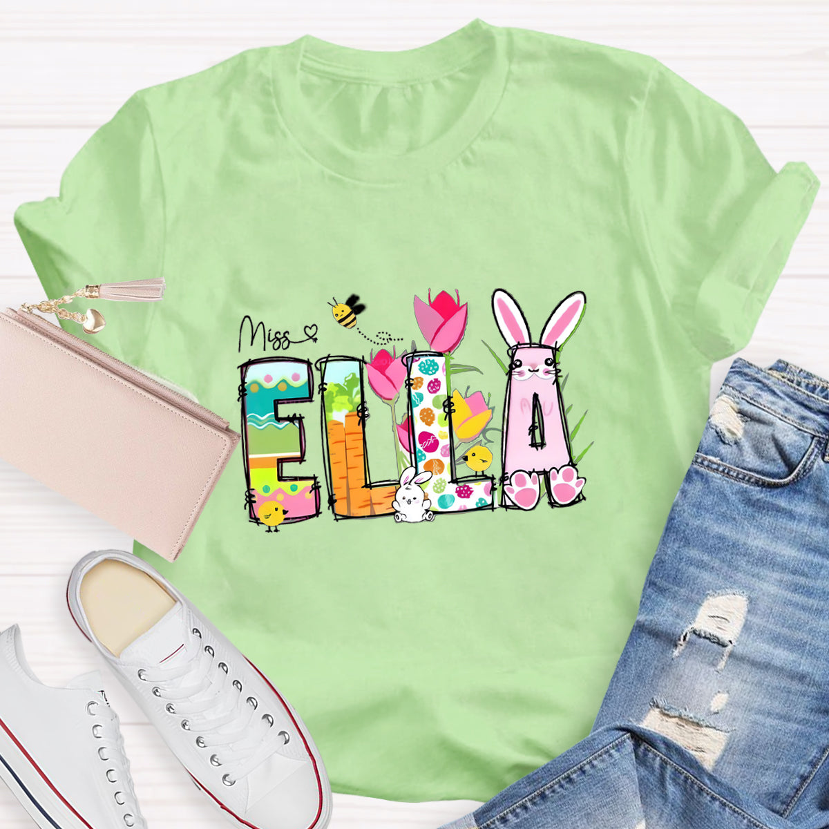Personalized Easter Name Funny Bee T-Shirt