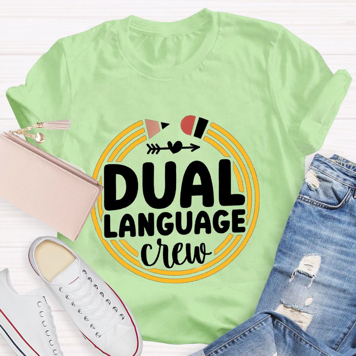 Dual Language Crew Teacher T-Shirt
