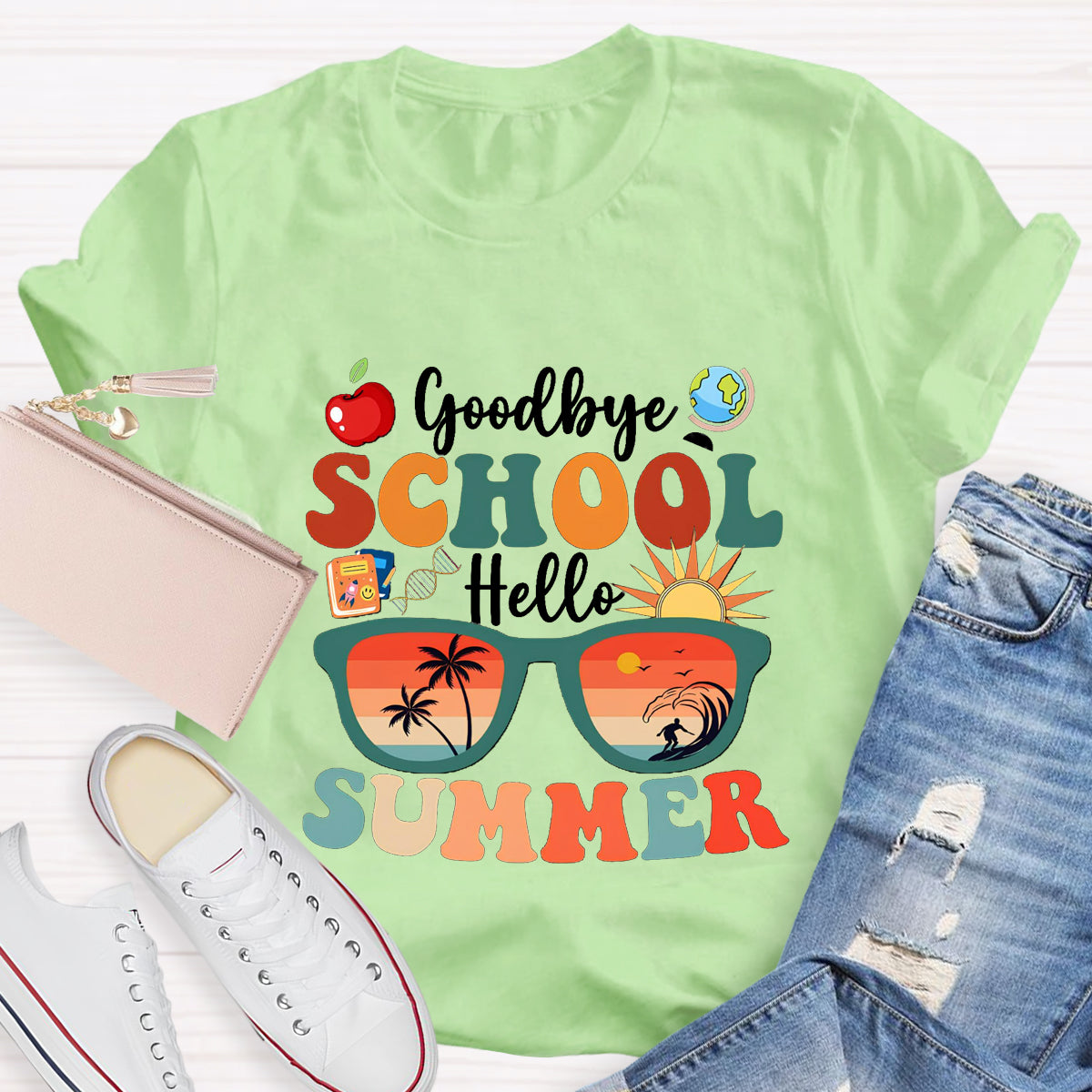Goodbye School Hello Summer Teacher T-Shirt