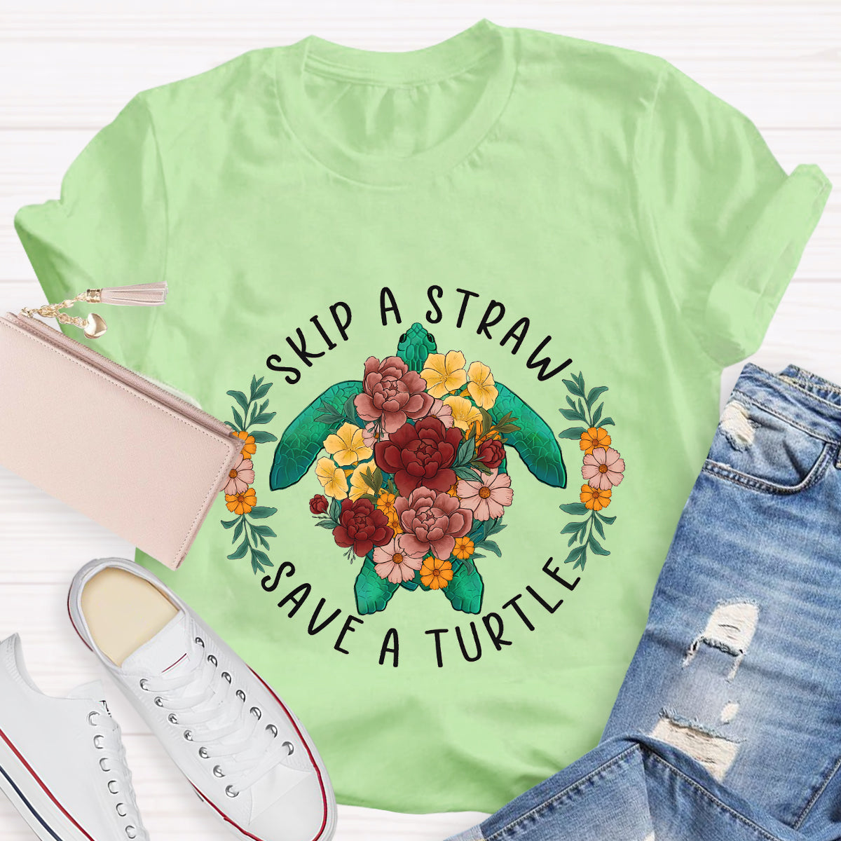 Skip A Straw Save A Turtle T-Shirt