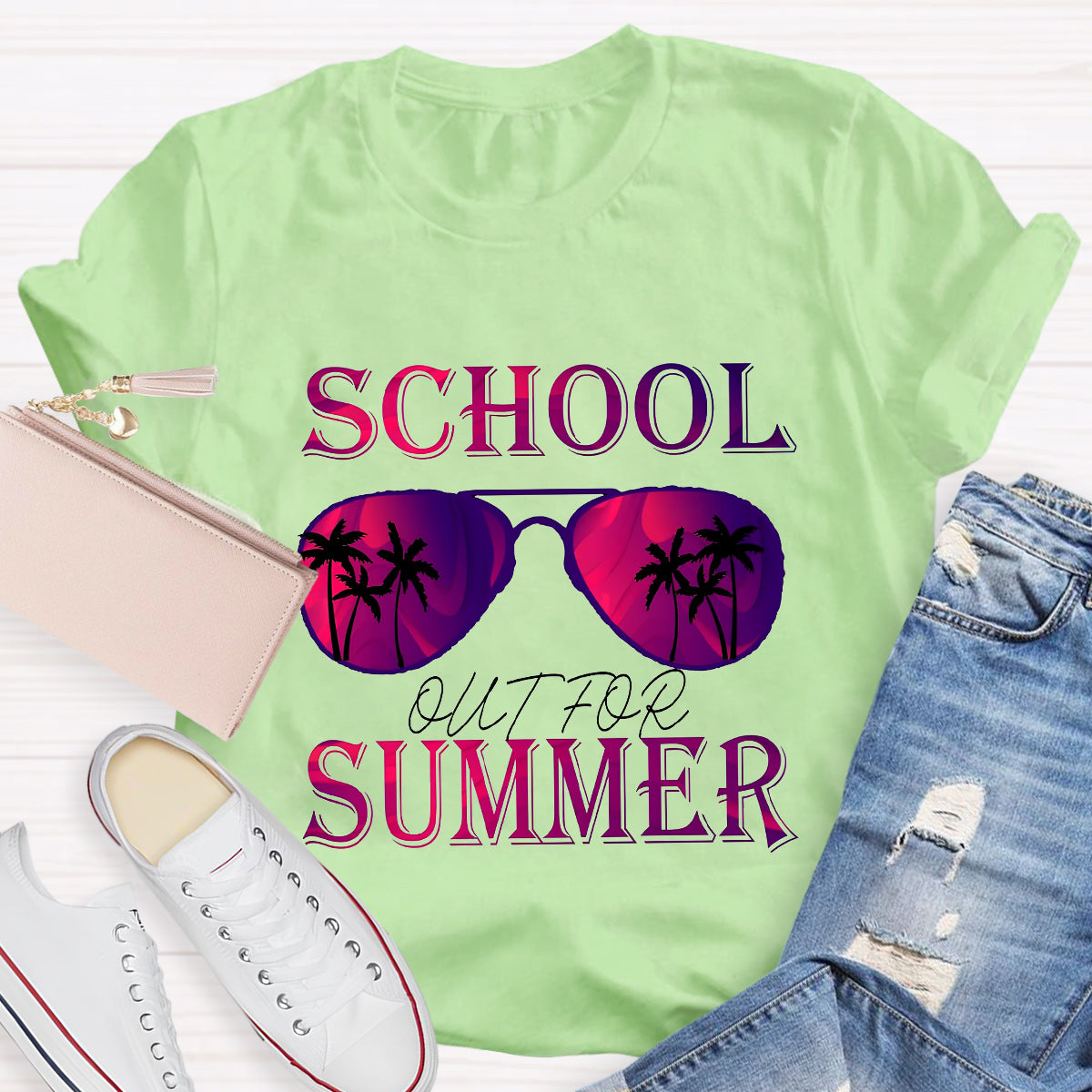 Summer Beach School Out For Summer Teacher T-Shirt