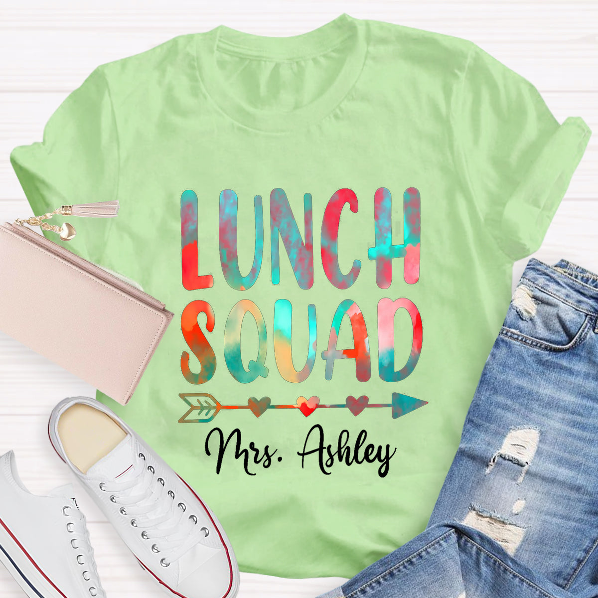Personalized Name Lunch Squad Teacher T-Shirt