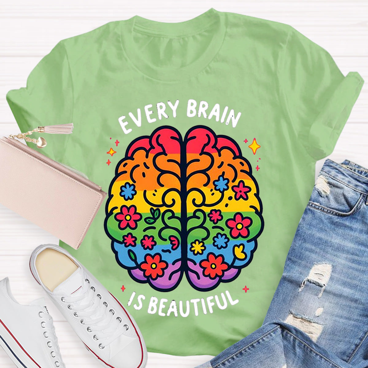 Every Brain Is Beautiful Teacher T-Shirt