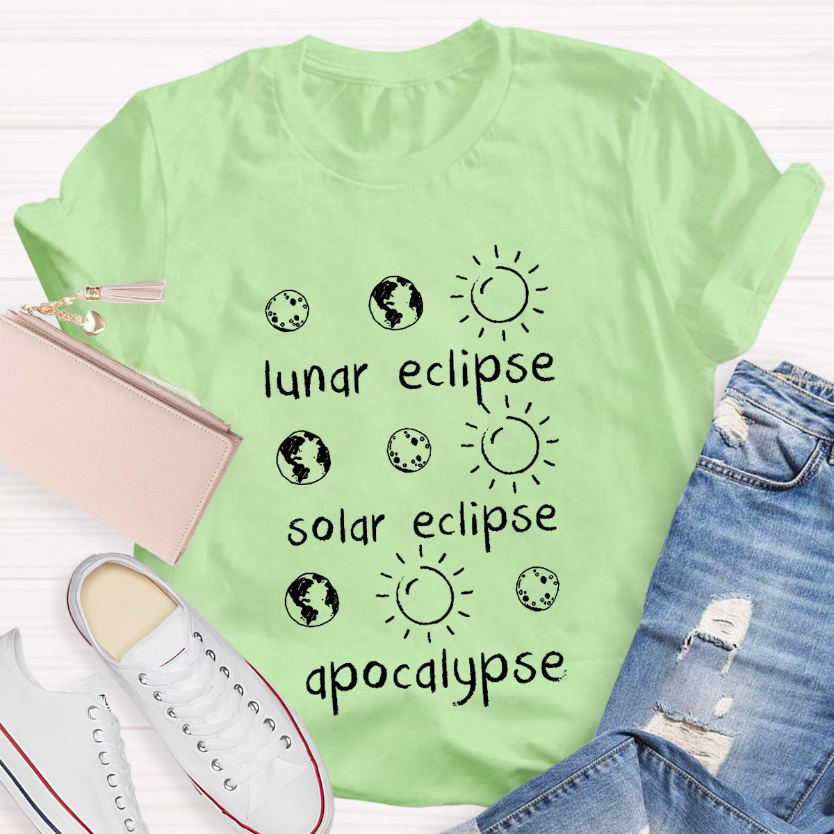 Lunar Eclipse Solar Eclipse Apocalypse Funny Science Teacher T-Shirt