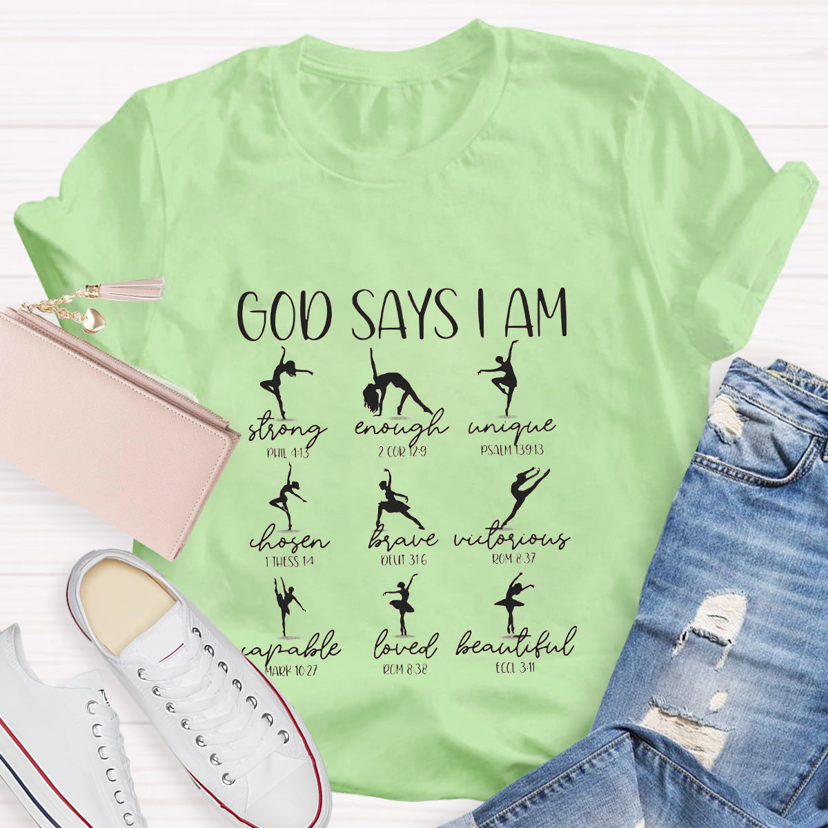 God Says I'm Strong Teacher T-Shirt