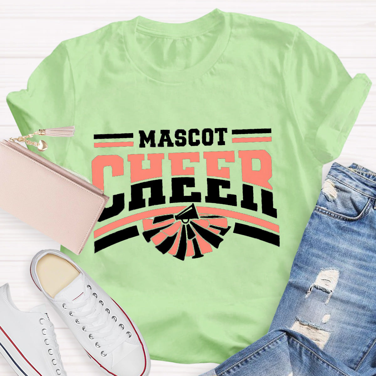 Personalized Mascot Cheer Teacher T-Shirt
