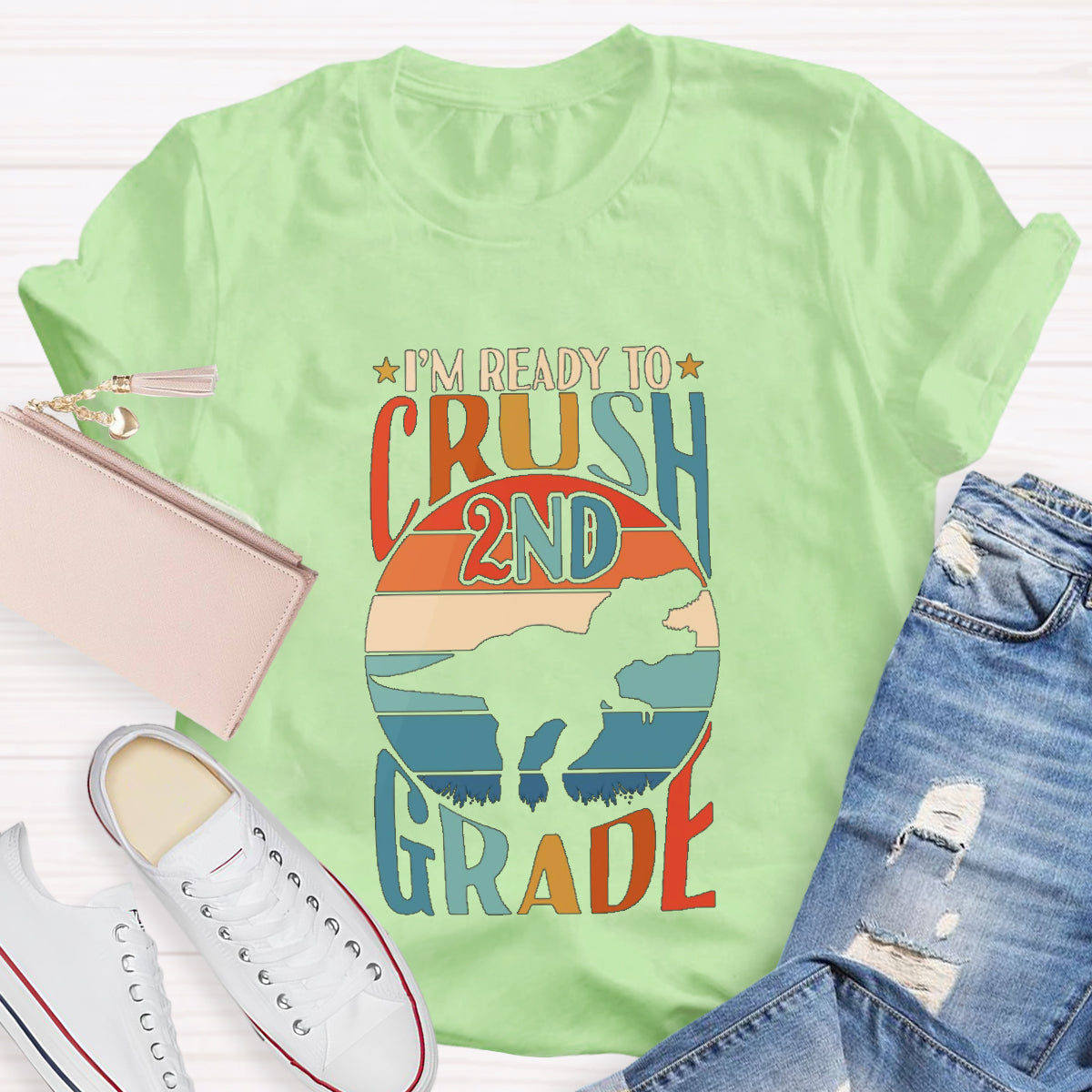 Personalized Grade I‘M Ready To Crush 2nd Grade Teacher T-Shirt