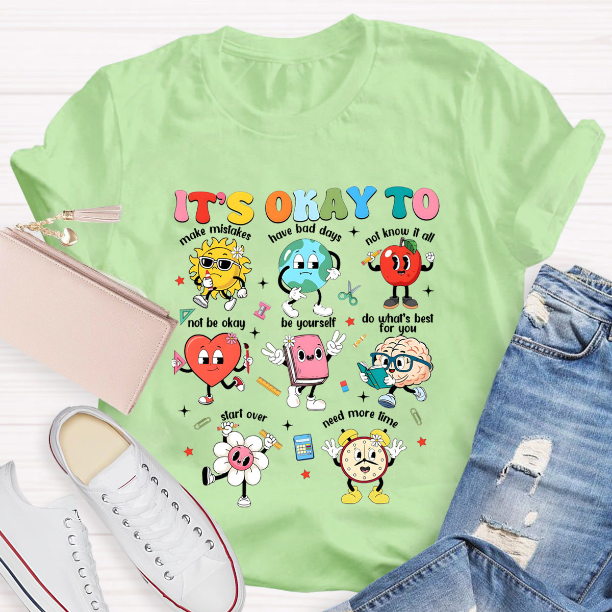 It's Okay To Make Mistakes And Need More Time Teacher T-Shirt