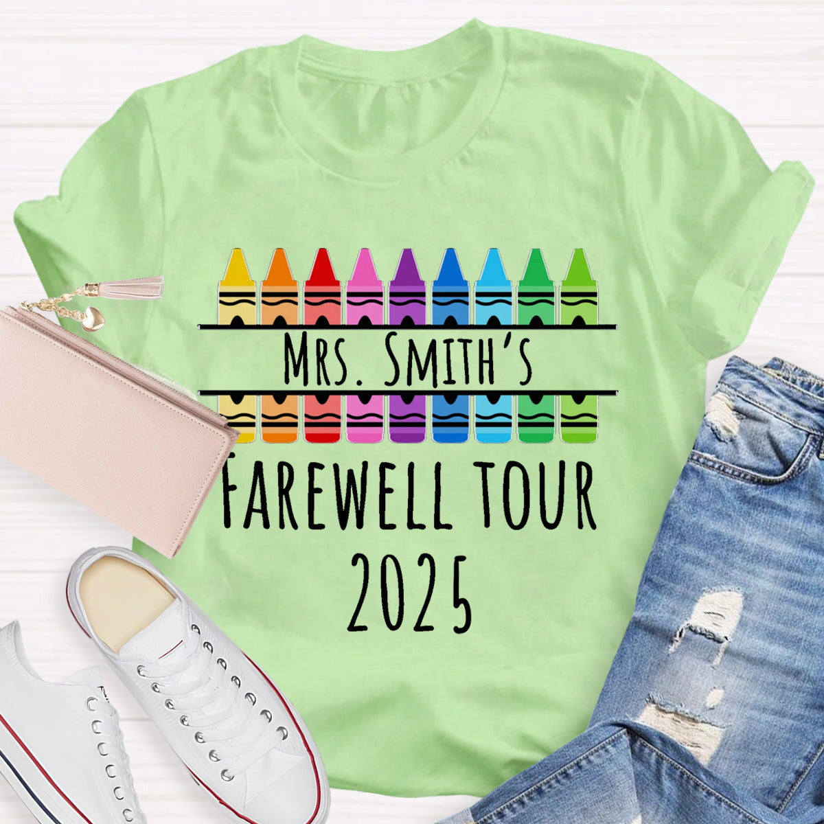 Personalized Name And Year Farewell Tour Teacher T-Shirt