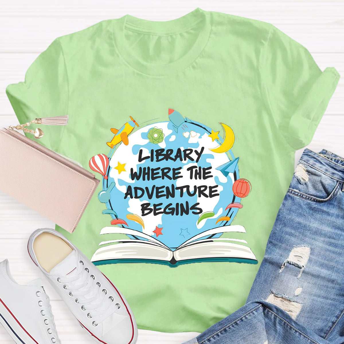 Library Where The Adventure Begins T-Shirt