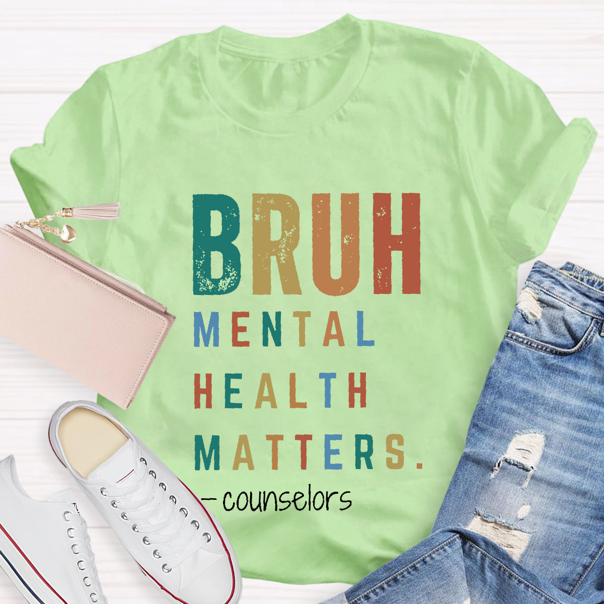 Personalized Position Bruh Mental Health Matters Teacher T-Shirt