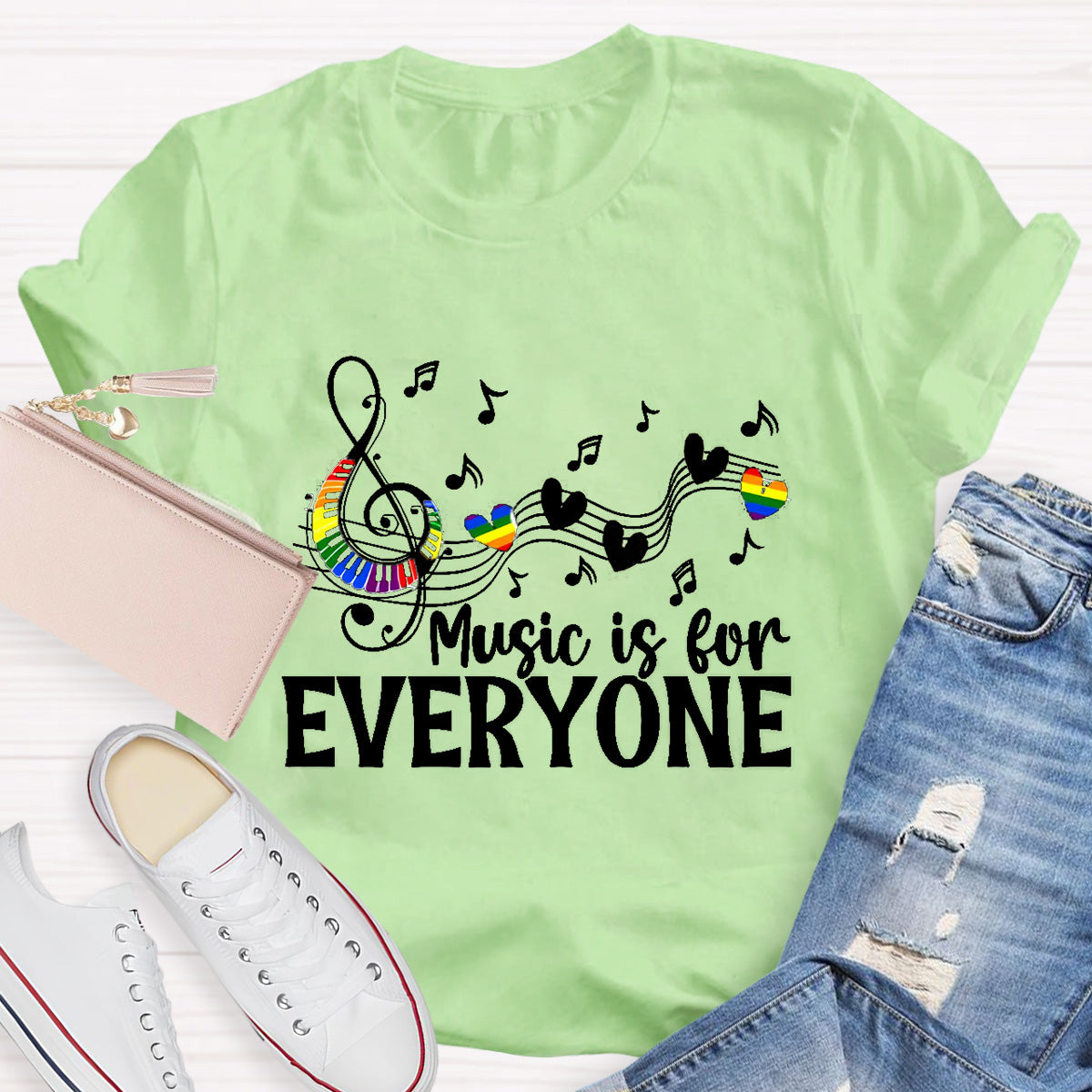 Music Is For Everyone Teacher T-Shirt