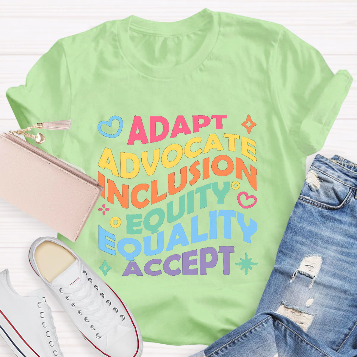 Adapt Advocate Accept Teacher T-Shirt