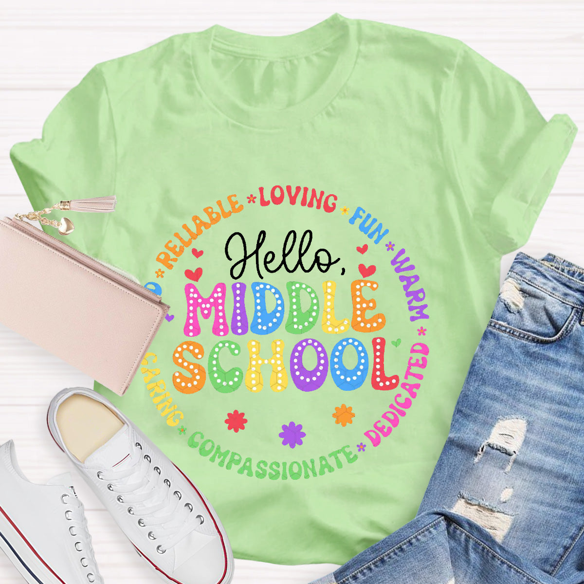 Hello Middle School Loving Teacher T-Shirt