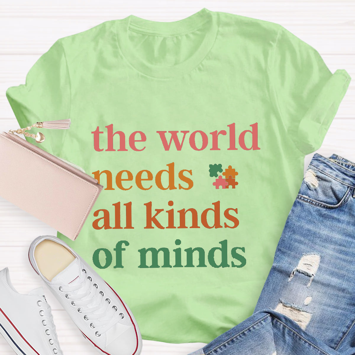 The World Needs All Kinds of Minds Autism Awareness T-Shirt