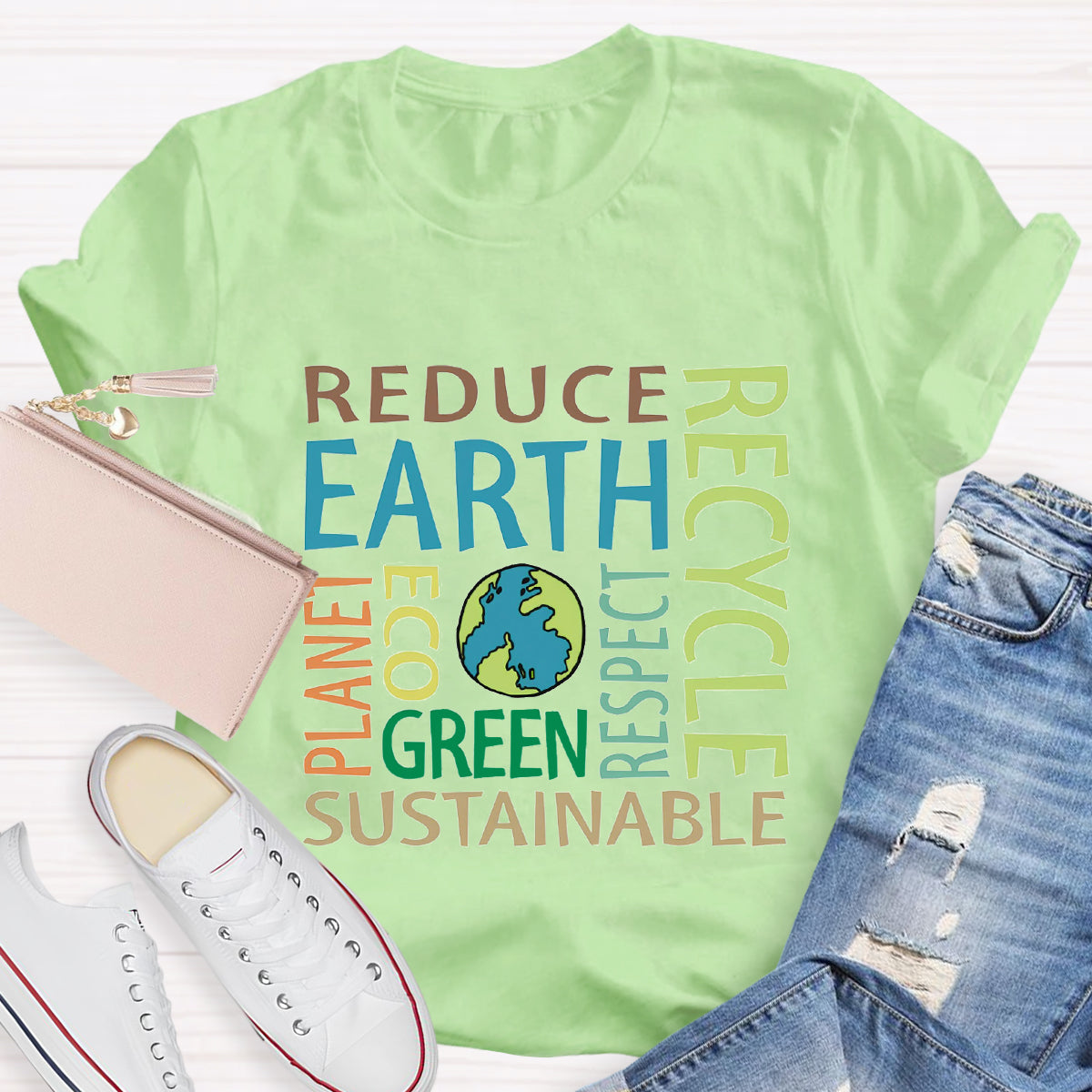Reduce Recycle Respect Planet Earth Day T-Shirt