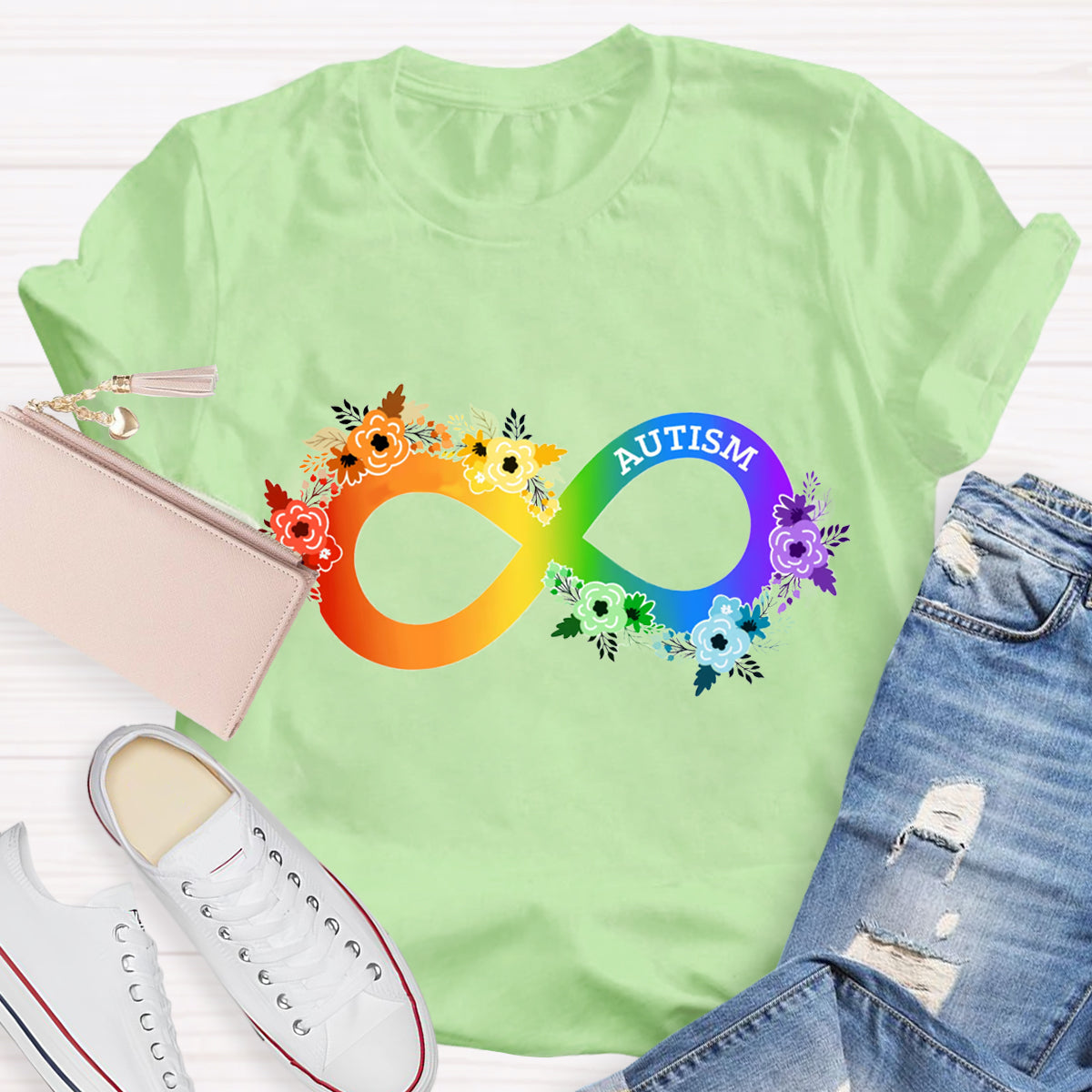 Neurodiversity Awareness Rainbow Infinity Symbol T-Shirt