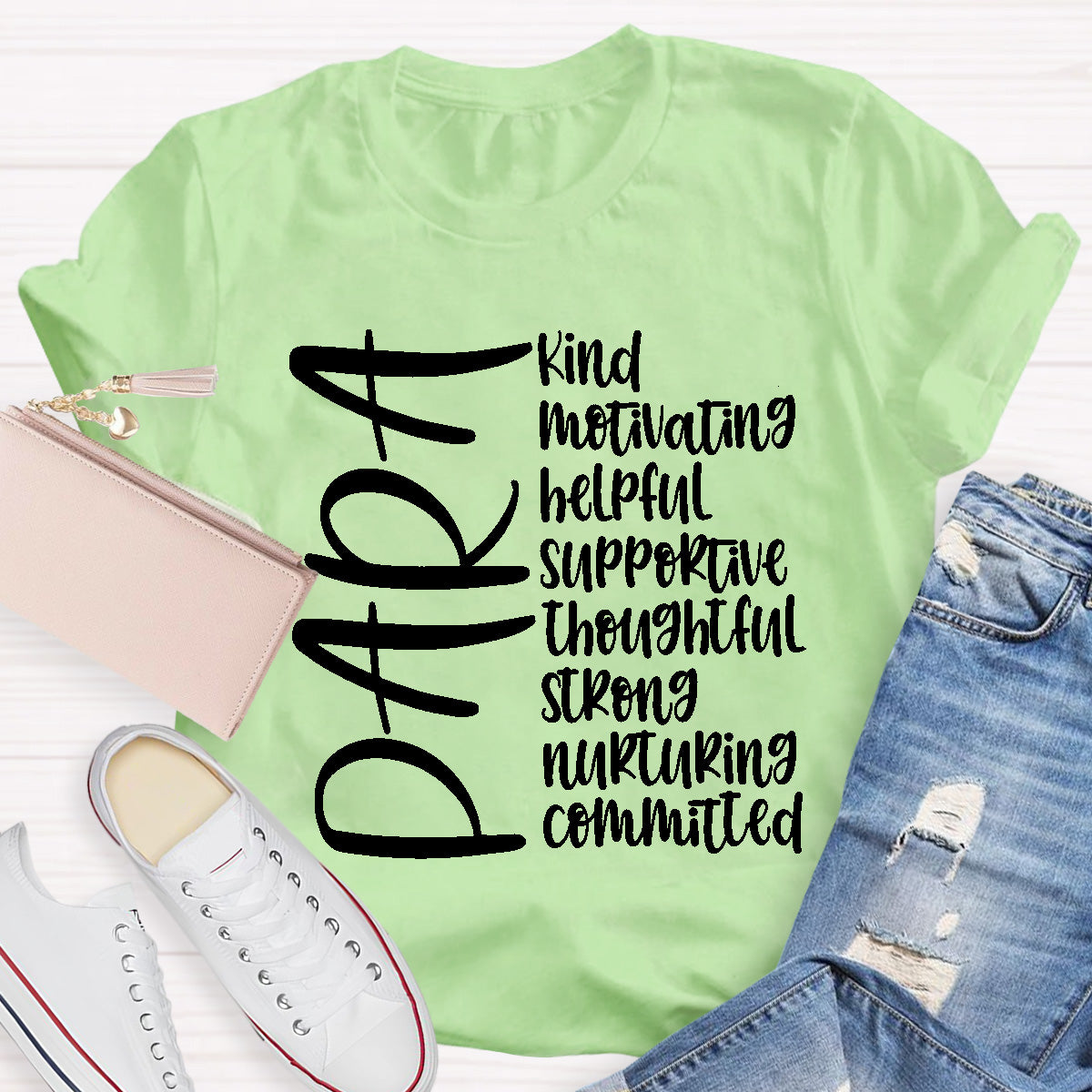 Para Teacher Helpful Kind Motivating T-Shirt