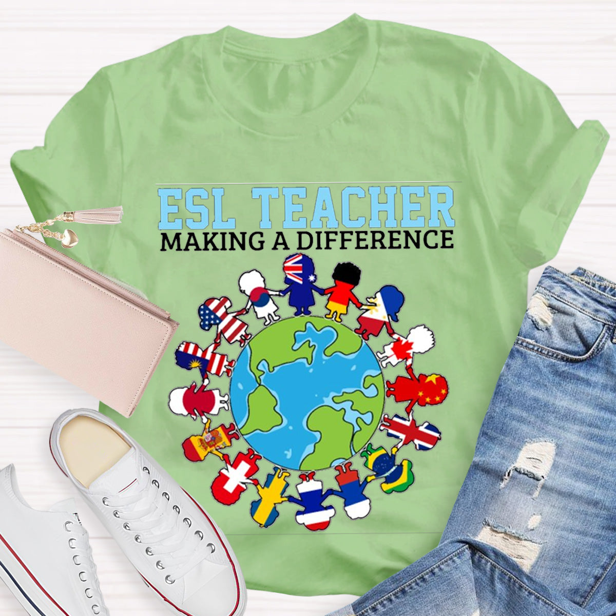 Esl Teacher Marking A Difference Teacher T-Shirt