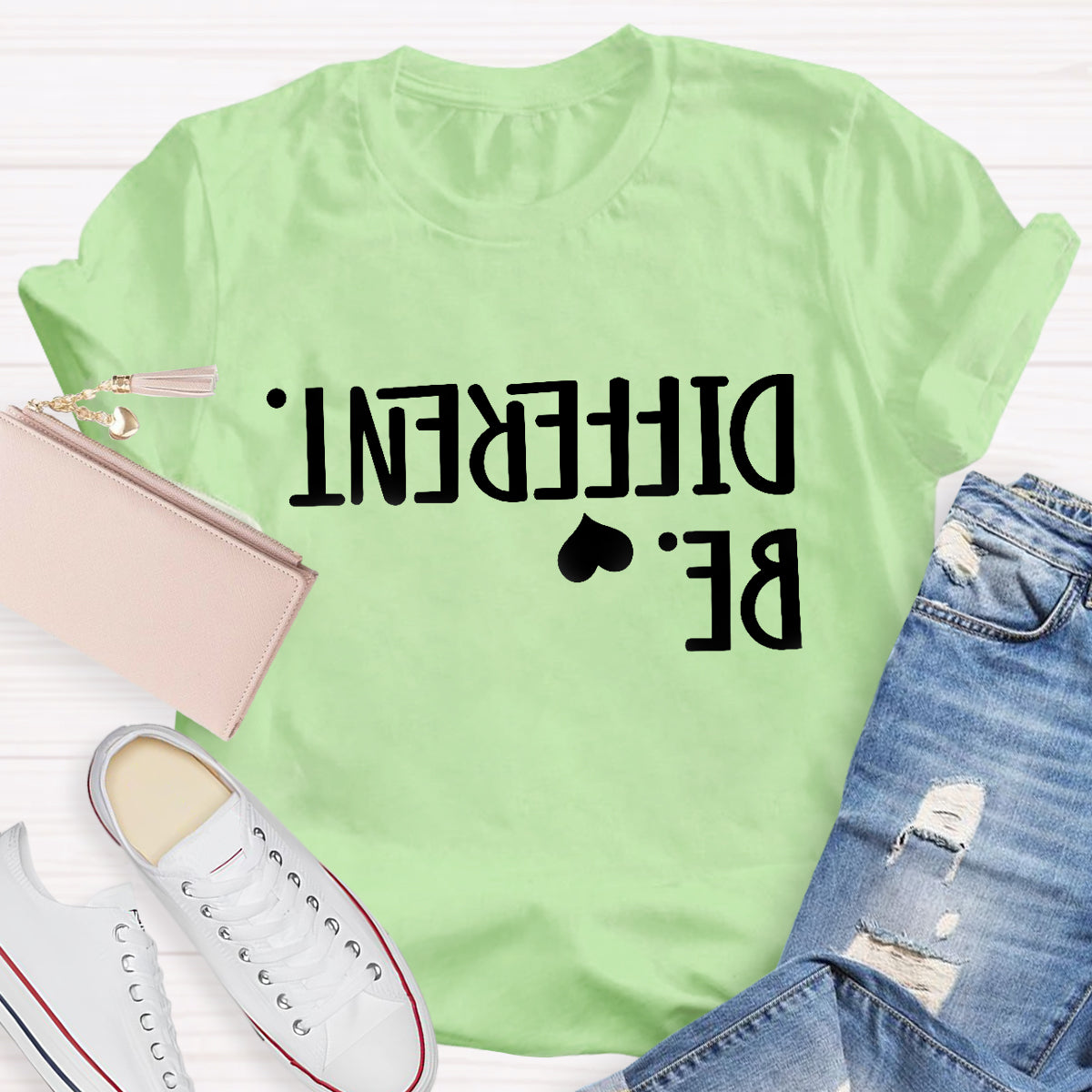 Be Different Text Reflection T-Shirt