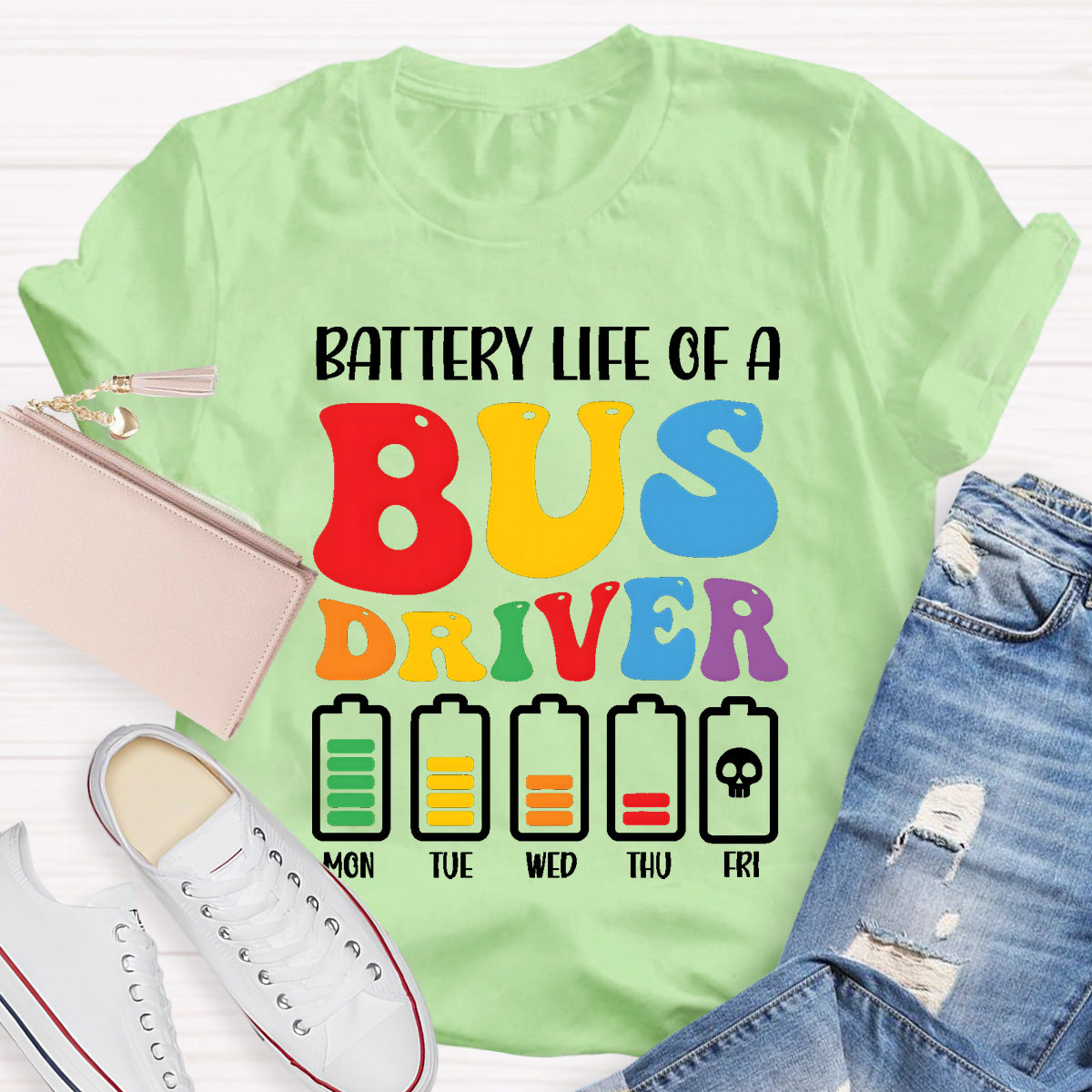 Battery Life Of A Bus Driver T-Shirt