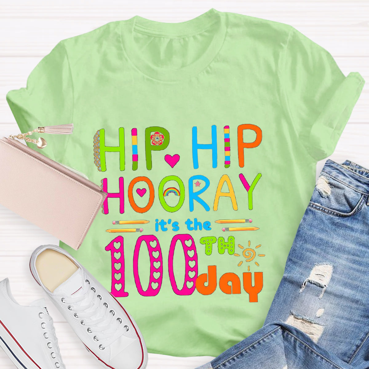 Hip Hip Hooray It's The 100th Day T-Shirt