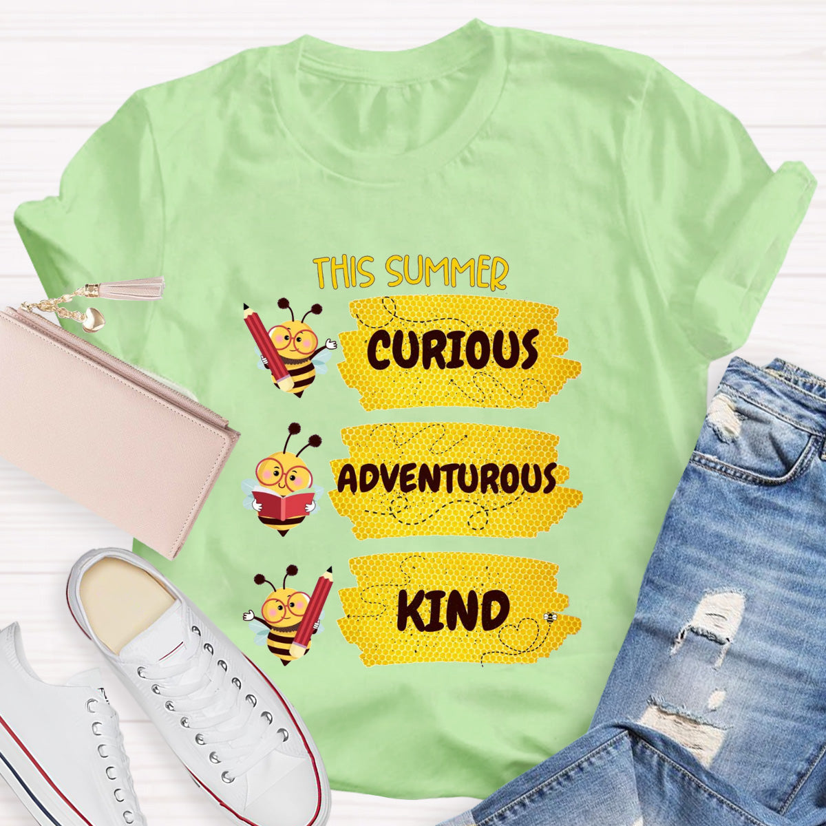 The Summer Curious  Adventurous Kind Teacher T-Shirt