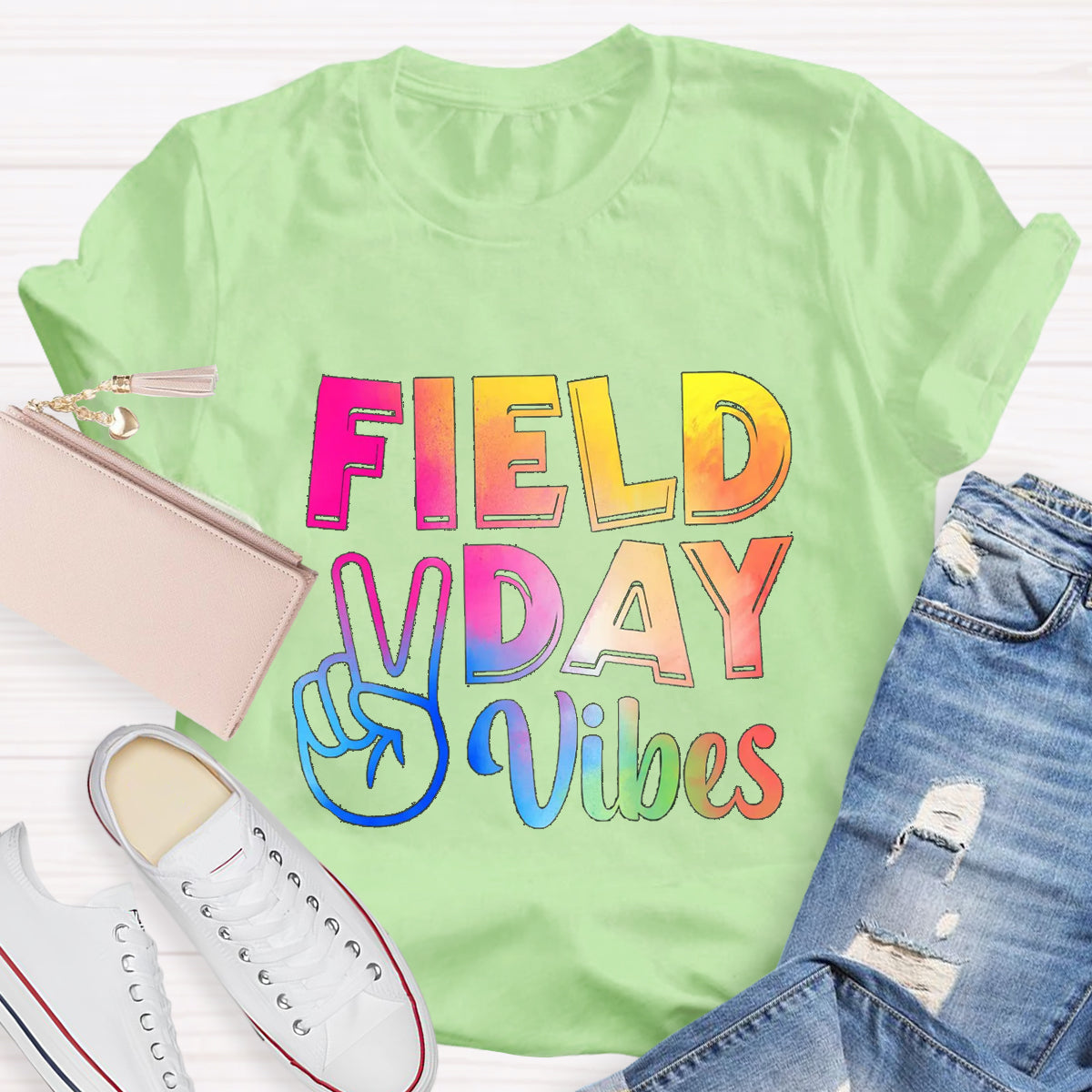 Field Day Vibes Teacher T-Shirt