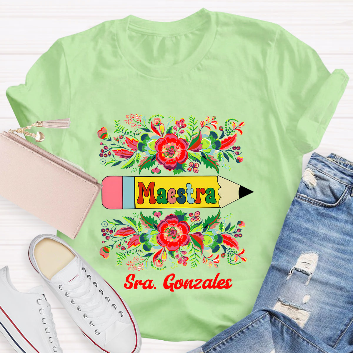 Personalized Maestra Name T-Shirt